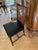 Lovely MCM Karges Accent Chair. All original. Cane back, leather seat. Karges label. Chinoiserie style. Made in USA