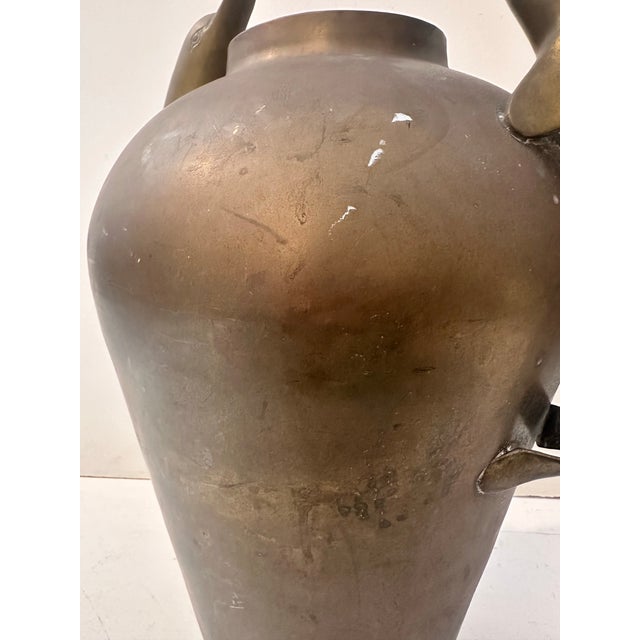Vintage Brass Vessel With Dolphin Handles For Sale In Miami - Image 6 of 11