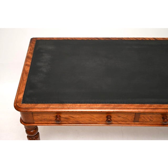19th Century Antique Victorian Satin Wood Writing Table by Maple and Co, 1840 For Sale - Image 5 of 11