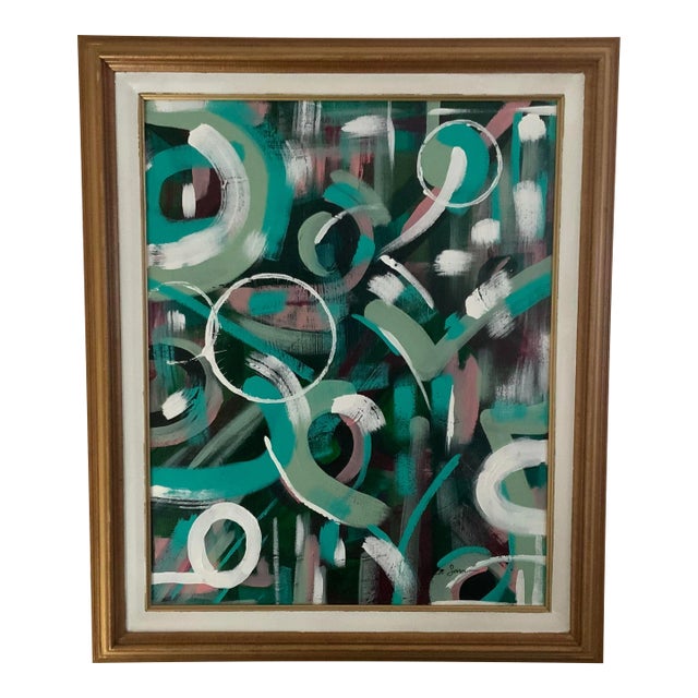 Modern Abstract Expressionist Painting, Framed For Sale