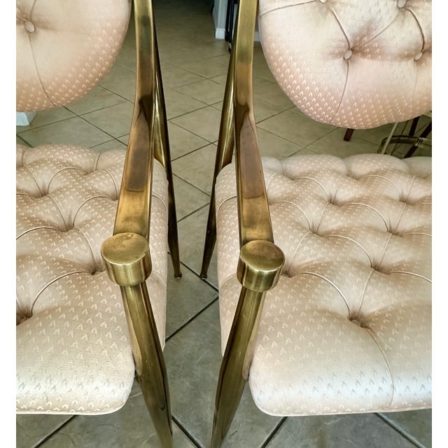 Set 6 Brass Dining Armchairs by Mastercraft For Sale - Image 9 of 17