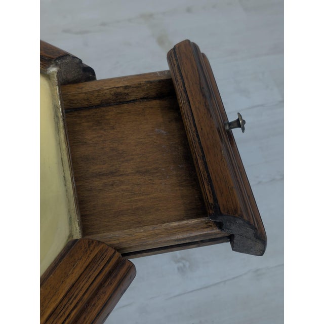 Vintage Octagonal Table with Drawers and Brass Top, 1920s For Sale - Image 17 of 18