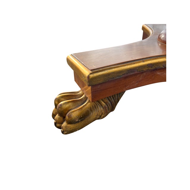 William Switzer Round Foyer Table Center Entry Way Inlay With Claw Feet Made in Spain For Sale - Image 10 of 14