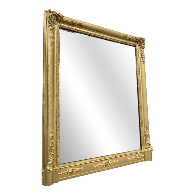 Stuccoed and Gilded Wooden Mirror, France, 19th Century For Sale