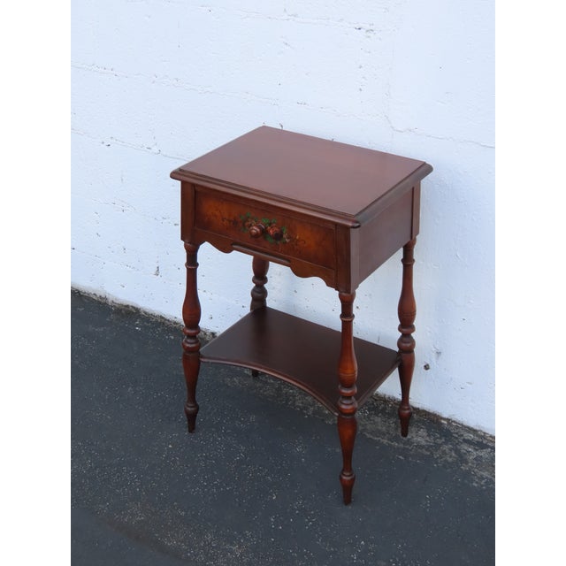 Berkey and Gay Early 1900s Tall Hand Painted Nightstand Side End Table 6679 For Sale In Miami - Image 6 of 15