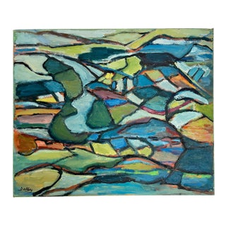 1970’s Abstract Expressionist Landscape - Oil on Canvas by Hannah Dalbey #1 For Sale