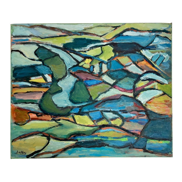 1970’s Abstract Expressionist Landscape - Oil on Canvas by Hannah Dalbey #1 For Sale