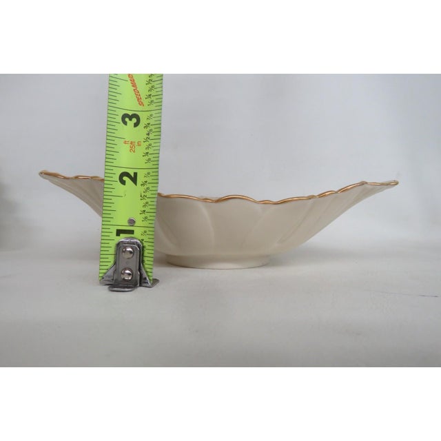 Ceramic Lenox China Triad Ivory Porcelain Dish Pair of 2 Triangular Bowls Gold Rim 4932b For Sale - Image 7 of 15