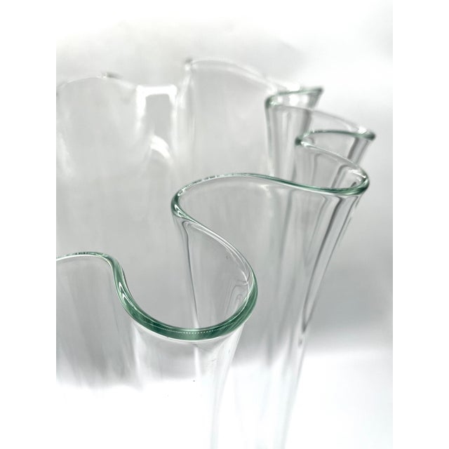 Monumental Scandinavian Clear Glass Floor Vase attributed to Holmegaard, 1970s For Sale - Image 14 of 18