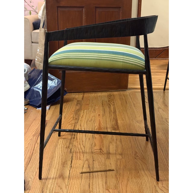 Contemporary Custom Iron Counter Stools — Set of 3 For Sale - Image 3 of 4