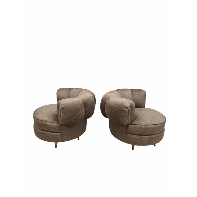 MCM Barrel Back Lounge Chairs Newly Reupholstered – Pair For Sale In Chicago - Image 6 of 10