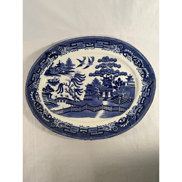 Antique, English, Blue Willow Pattern, Platter Late 1800s For Sale In Salt Lake City - Image 6 of 7
