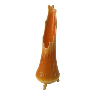 Mid-Century l.e. Smith Bittersweet Swung Glass Vase For Sale
