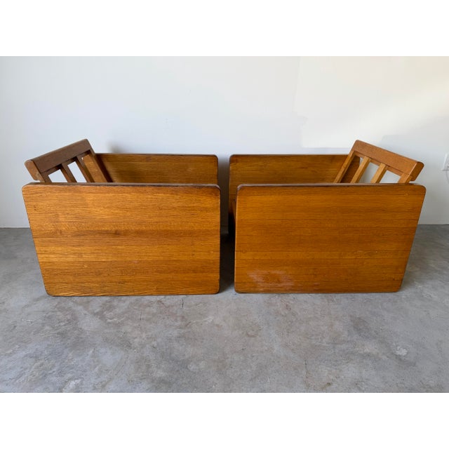 1970s 1970s Mid-Century Modern Milo Baughman - Style Architectural Cube Lounge Chairs – Pair For Sale - Image 5 of 17