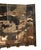 Vintage Oriental Asian Palace City Coromandel Chinoiserie Black Six Panel Screen For Sale In Los Angeles - Image 6 of 17