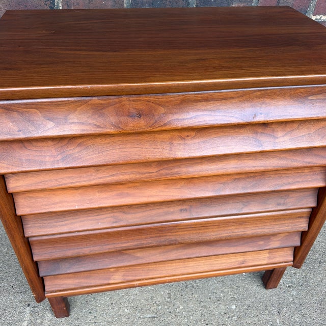 American of Martinsville Wonderwood Walnut Three-Drawer Chest For Sale - Image 12 of 12