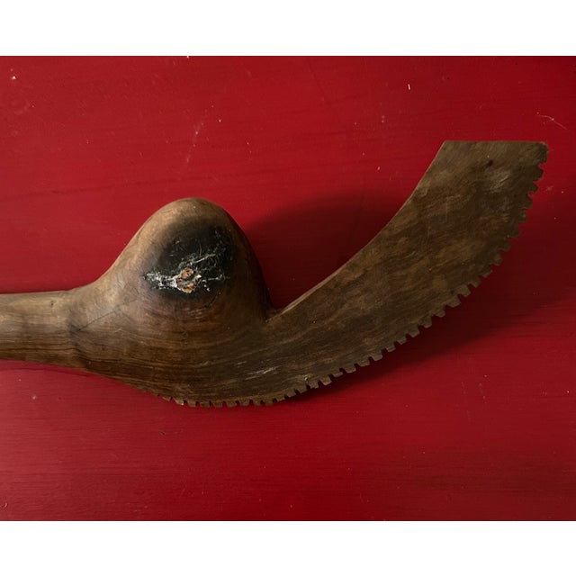This is a striking, highly sculptural vintage hand-carved Polynesian war club, executed in the traditional Fijian Gata...