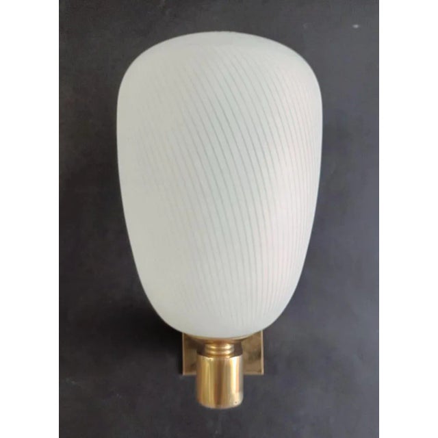 Mid-Century Modern 1950s Frosted Sconces by Barovier E Toso, a Pair For Sale - Image 3 of 11