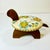 1970s Vintage Arts & Crafts Coastal Folk Art Needlepoint Cushion & Pine Turtle Footstool. For Sale - Image 9 of 16