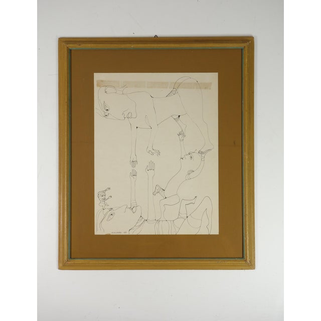 Mario Molinari, Figure, Drawing on Paper, 1969 For Sale - Image 9 of 9