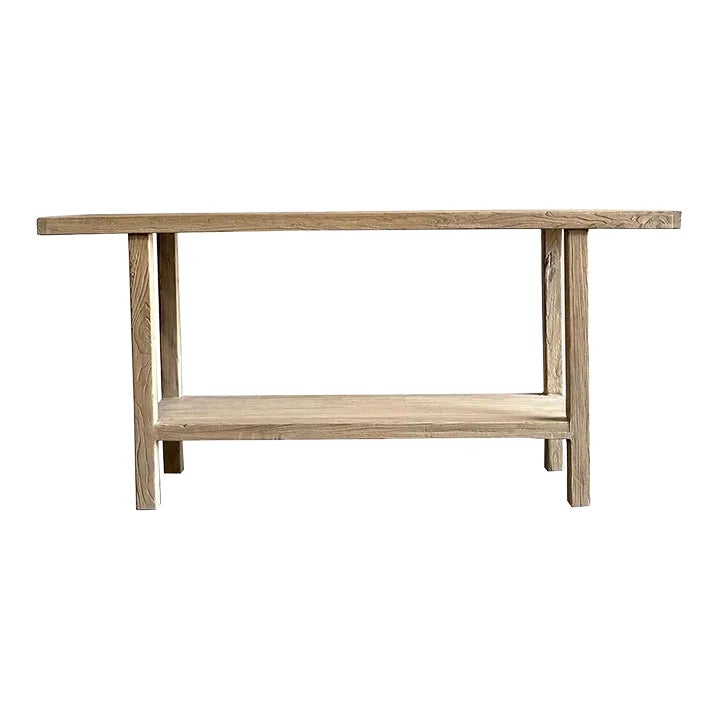 Custom Reclaimed Elm Wood Console Table With Shelf Chairish