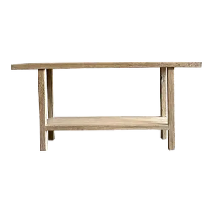 Custom Reclaimed Elm Wood Console Table With Shelf