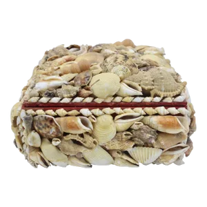Large Vintage Seashell Encrusted Jewelry Box