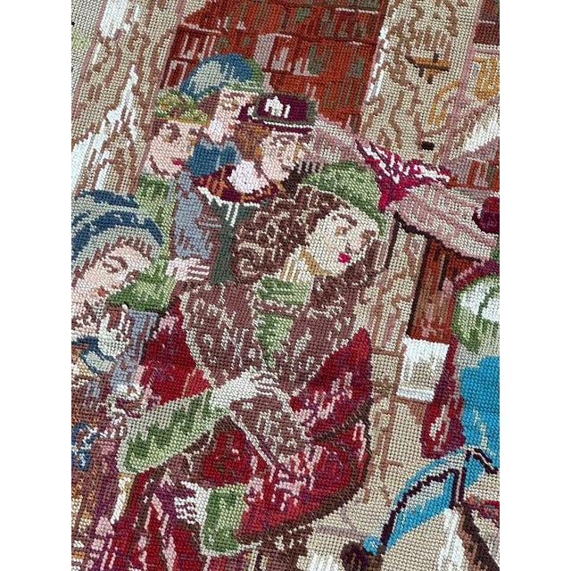 Gold Vintage French Needlepoint Tapestry, 1970s For Sale - Image 8 of 18