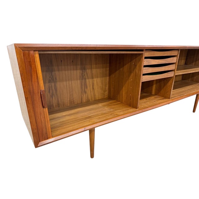 Wood Mid-Century Danish Modern Teak Tambour Sideboard For Sale - Image 7 of 11