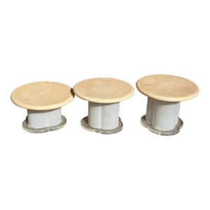 1970 Peach Raisin Mushroom Lucite Base Set of 3