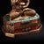 Tibetan Gilt Bronze Seated Buddha With Turquoise Inlay & Bodhi Tree - 7.8 LBS For Sale - Image 9 of 9