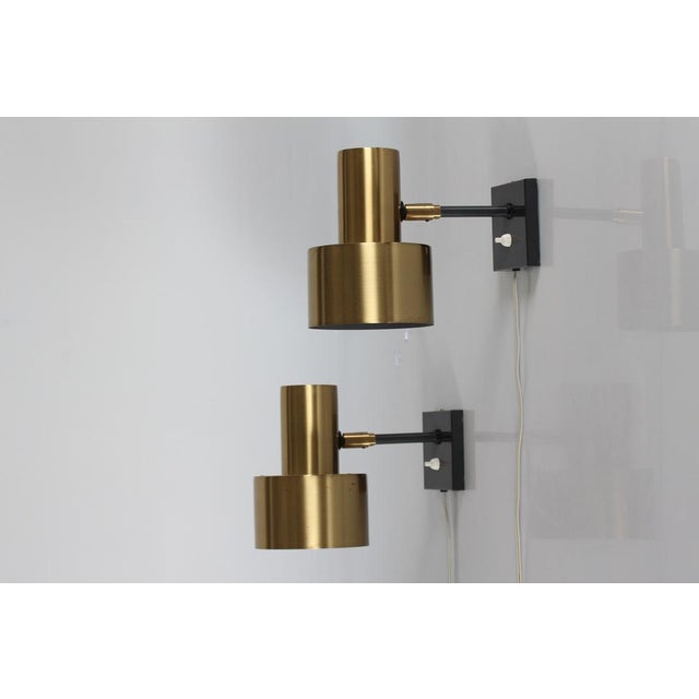 Fog & Mørup Danish Corda Wall Lights in Brass by Jo Hammerborg for Fog & Mørup, 1960s, Set of 2 For Sale - Image 4 of 15