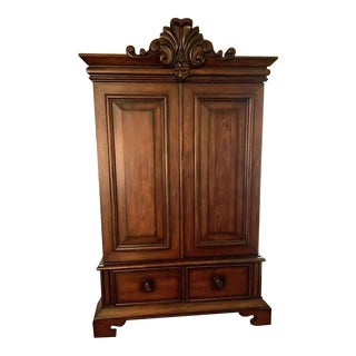 Ralph Lauren Tuscan Armoire Mahogany Locking Geldston Cabinet by Henredon For Sale