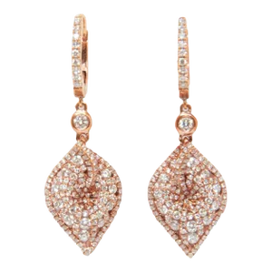 2.81 Ct Rose Gold Diamond Earrings - 2 Pieces