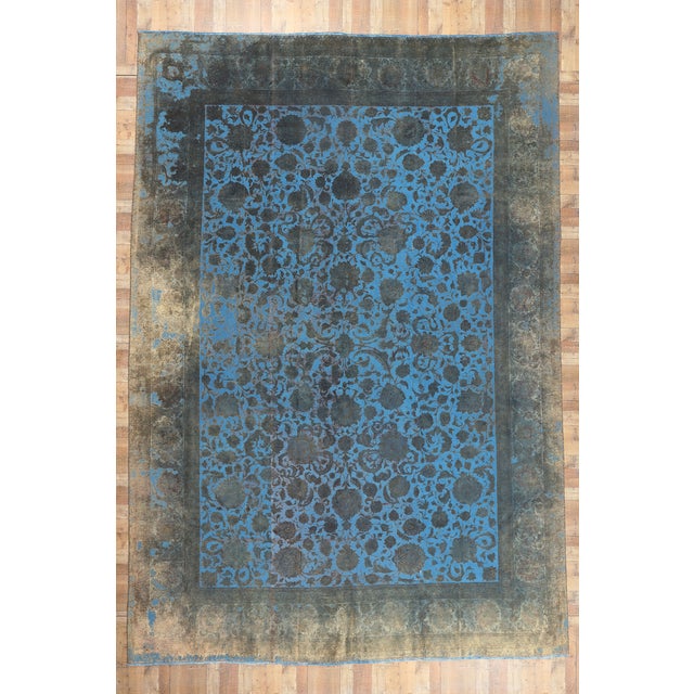 Vintage Persian Overdyed Wool & Silk Rug, 13'00 X 18'08 For Sale - Image 9 of 9