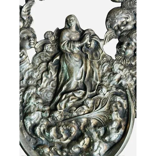 An early 19th century silver holy water font with hallmark — St. Joseph. The receptacle for water is lined. Measures...