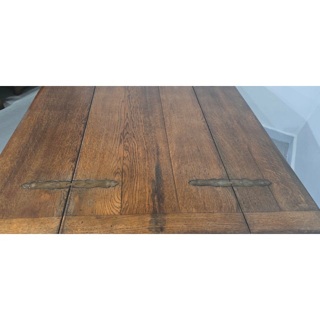 Oak Kitchen Refrectory Farmhouse Dining Table, 1910s For Sale - Image 12 of 18