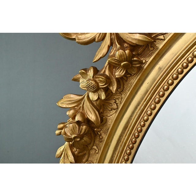 Gold Large Louis XV Gilded Wood Mirror For Sale - Image 8 of 14