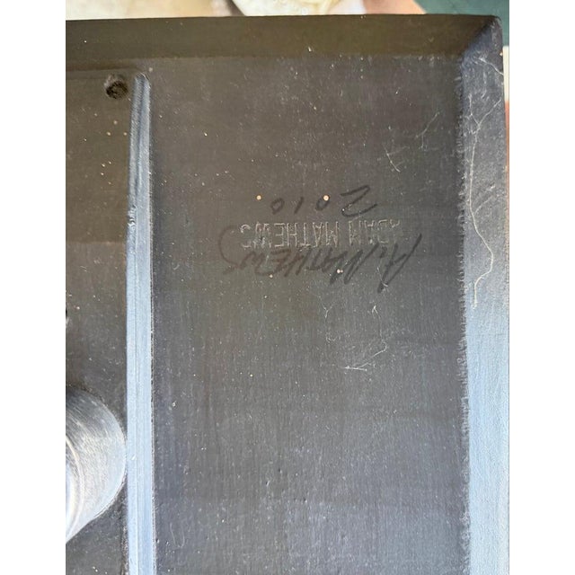 Wood Signed Adam Mathews Side Table For Sale - Image 7 of 7