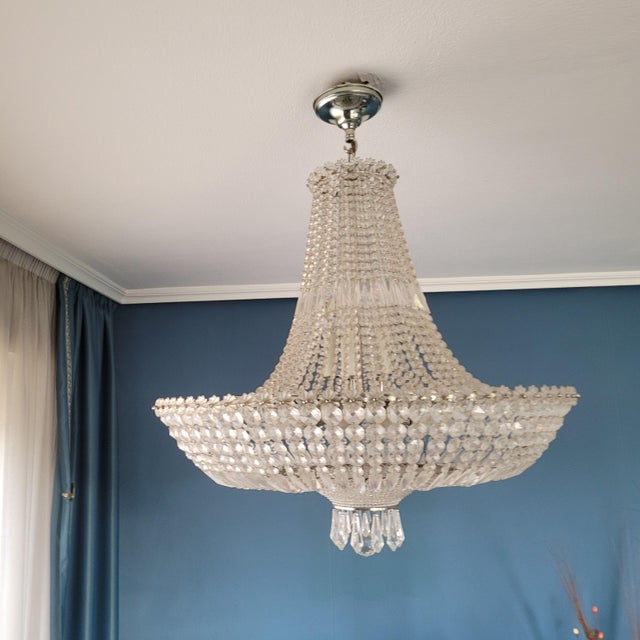 Chandelier in Strass Crystal, Spain, 1970s For Sale - Image 4 of 18
