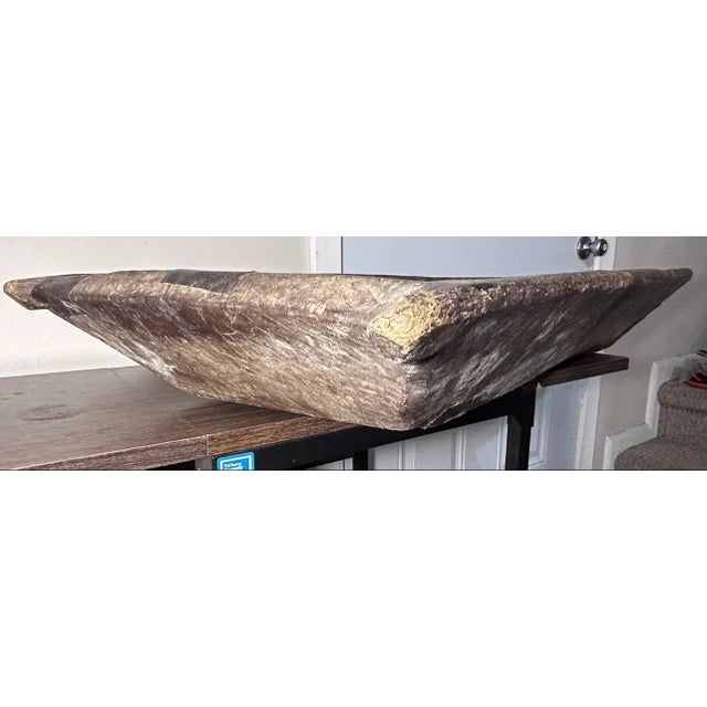 Circa 1870 American Primitive Wooden Dough Bowl For Sale - Image 4 of 6