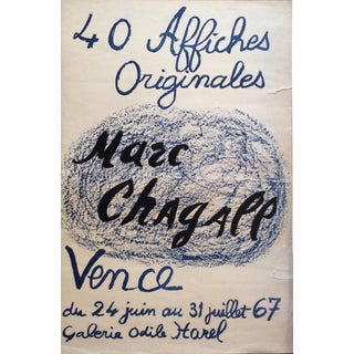 Marc Chagall Original Art Exhibition Poster From 1970s Galerie Odile Harel For Sale
