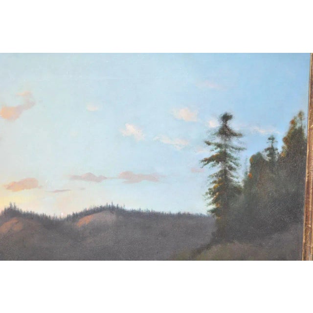 Impressionist Frederick Bauer Mountain Landscape W/Figures by a River For Sale - Image 3 of 8