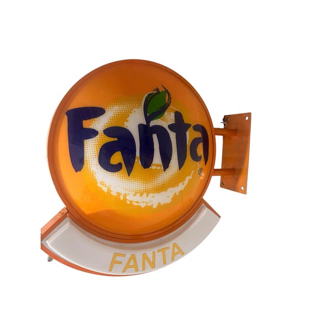 Pop Art Fanta Orange Soda Illuminated Acrylic 2 Sided Lightbox Sign 1990s For Sale - Image 3 of 6