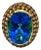Bochic “Orient” Vintage Yellow Sapphire & Blue Topaz Ring Set 18 K Gold & Silver For Sale