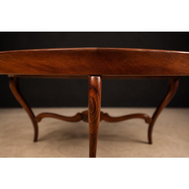 Circular Coffee Table in Caviúna Wood & Glass by Giuseppe Scapinelli, Brazil, 1950s For Sale - Image 9 of 18