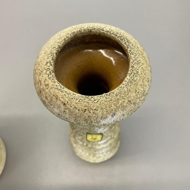 Ceramic Studio Pottery Vases attributed to Vest Ceramics, Netherlands, 1970, Set of 2 For Sale - Image 14 of 18