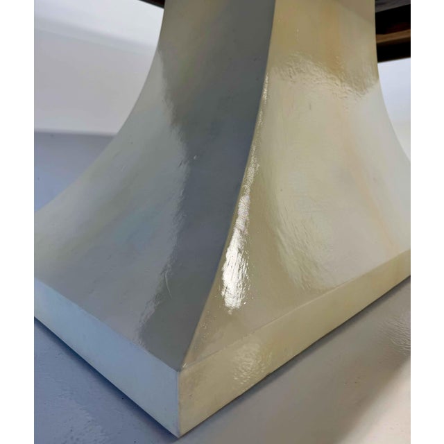 Italian Art Deco Table in Parchment Leather with Black Profiles, 1940s For Sale - Image 9 of 12