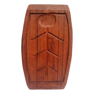 Mid 20th Century Teak Wood Double Sided Carving Board For Sale