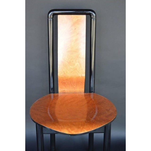 Set of Six Pierre Cardin Dining Chairs in Pecan & Ebonized Maple. u.s.a. 1970s For Sale - Image 4 of 9